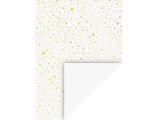 Kreativní bílý papír s potiskem A4 - zlaté hvězdičky