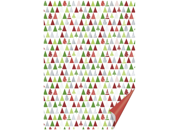 Kreativní papír 200g A4 - mix stromků - zeleno-červené