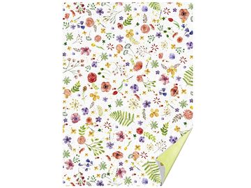 Kreativní papír oboustranný A4 s potiskem - akvarelové luční květiny