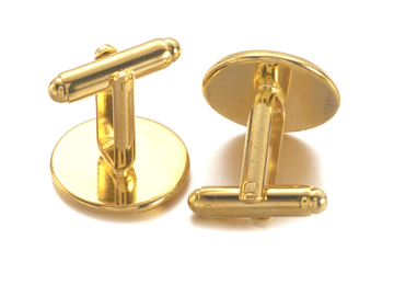 Manžetové knoflíky s lůžkem - cabochon 16mm - zlaté