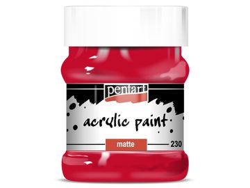Matná akrylová barva PENTART 230 ml - krvavá červená (rtěnka)