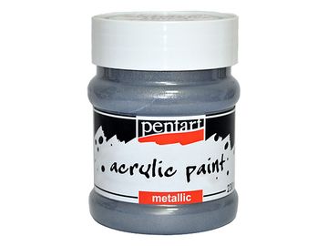 Metalická akrylová barva PENTART 230ml - rokoko stříbrná