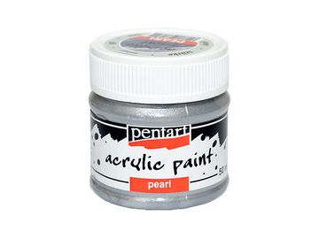 Metalická akrylová barva PENTART 50ml - perleťová stříbrná
