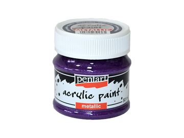 Metalická akrylová barva PENTART 50ml - stříbrno-fialová