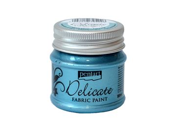 Metalická barva na textil a kůži DELICATE 50ml - modrostříbrná