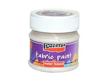 Metalická barva na textil Pentart 50 ml - bílá perleť