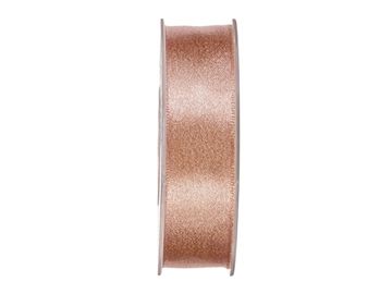 Metalická stuha 25mm - růžově zlatá