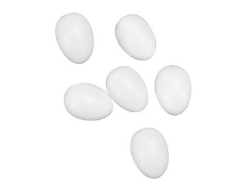 Mini plastová vajíčka 3,8cm s dírkou 50ks - bílá