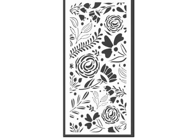 MixMedia šablona 12x25cm - Johanna Rivero - luční květiny