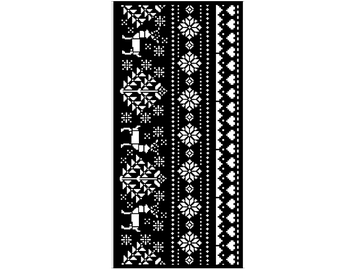 MixMedia šablona 12x25cm - severský strikovaný vzor - bordury
