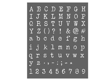 MixMedia šablona 20x25cm - abeceda tištěná