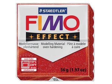 Modelovací hmota FIMO Effect 57g - červená s glitry
