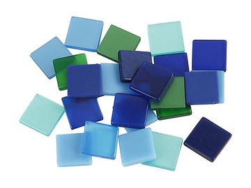 Mozaikové čtverečky 1cm 25g - modré