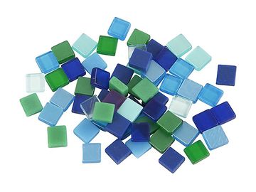 Mozaikové čtverečky-modré 5mm 25g