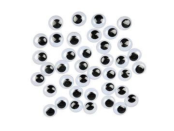 Nalepovací pohyblivé oči - 12 mm - 10 párů