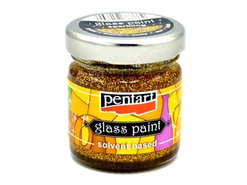 Nevypalovací barva na sklo PENTART 30ml - třpytivá zlatá