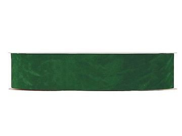 Oboustranná sametová stuha 40mm - vánoční zelená