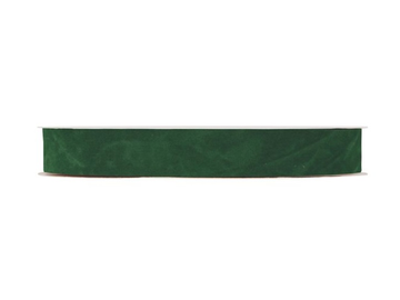 Oboustranná sametová stuha 25mm - vánoční zelená