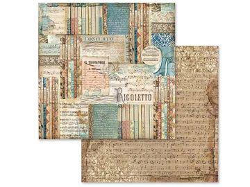 Oboustranný scrapbook papír 30,5cm - Rigoletto, noty