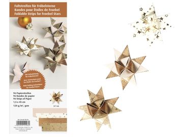 Origami sada pro výrobu vánočních hvězdiček 96ks - bronzová