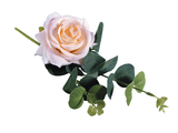 Ozdobná umělá růže s větvičkou 28cm - meruňková