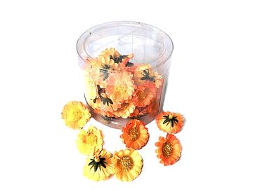 Ozdobné umělé květiny - oranžové mini kopretiny 40ks