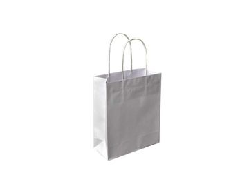 Papírová bílá eko taška - 22x18x8 cm