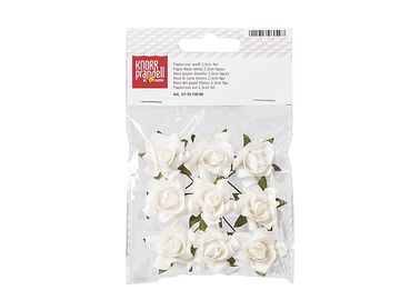 Dekorační květiny růže 9ks - bílé