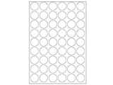 Papírové samolepící etikety 30mm kruhy 54ks - bílé