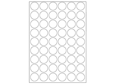 Papírové samolepící etikety 30mm kruhy 54ks - bílé