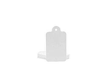 Papírový mini závěsný štítek se šňůrkou 10ks - 23x13mm - bílý
