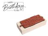 Razítko na dřevěném hranolu - Happy Birthday to You