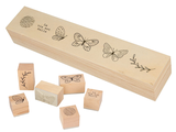 Razítka v dřevěné krabičce ARTEMIO 6ks - motýli