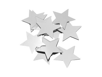 Plastové flitry hvězdy 30mm - stříbrné