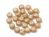 Plastové korálky kulaté 20g - abeceda zlatá