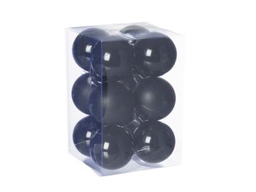 Plastové ozdoby koule 12ks - černé