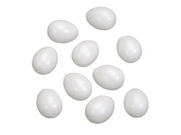 Plastová vajíčka 6cm 10ks - bílá