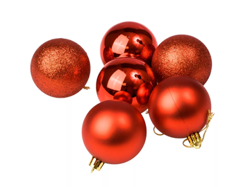 Plastové vánoční koule 6cm 6ks - červené