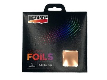 Plátky barevné fólie PENTART 5ks - růžové zlato