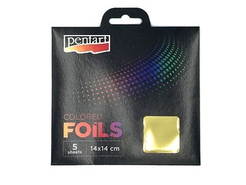 Plátky barevné folie PENTART 5ks - zlaté