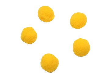 Plyšové POM POM kuličky 2cm 10ks - žluté