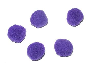 Plyšové POM POM kuličky 2cm - fialové