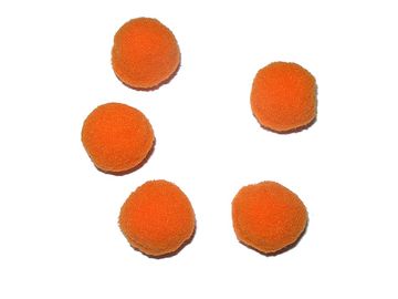 Plyšové POM POM kuličky 2cm - oranžové
