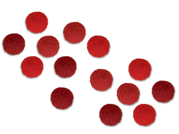Plyšové pompom kuličky ARTEMIO 2,5cm 12ks - červené