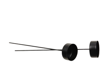 Podstavec na čajovou svíčku dlouhý 24cm - černý