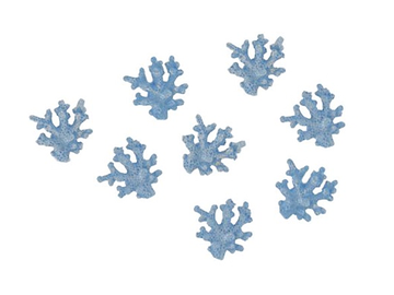 Polymerové nalepovací ozdoby 8ks - modré korály
