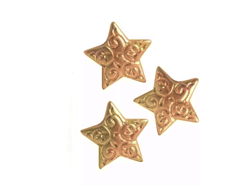 Polymerové nalepovací ozdoby 8ks - zlaté vzorované hvězdy