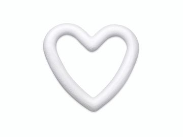 Polystyrenové srdce - obrys - 15cm