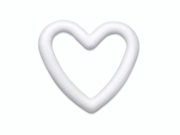 Polystyrenové srdce - obrys - 20 cm