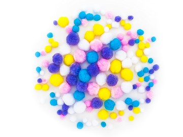 Pompem kuličky mix velikostí 140ks - pastelové barvy